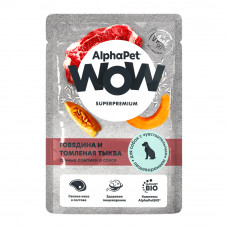 Корм Влажный для Собак Alphapet Говядина Тыква в Соусе 85г