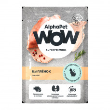 Корм Влажный для Взрослых Кошек Alphapet Цыпленок Паштет 85г