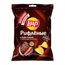 Чипсы Lays Рифленые Стейк Рибай с Перечным Соусом 50г