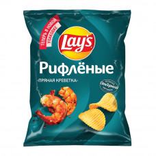 Чипсы Lays Рифленые Пряная Креветка 105г