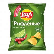 Чипсы Lays Рифленые Чили и Лайм 105г