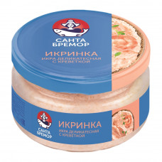 Икра Деликатесная Санта Бремор Икринка с Креветкой 160г Икра Деликатесная Санта Бремор Икринка с Креветкой 160г