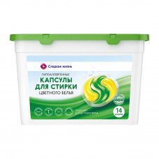 Капсулы для Стирки Цветного Белья 14 шт 168г Сладкая Жизнь Капсулы для Стирки Цветного Белья 14 шт 168г Сладкая Жизнь