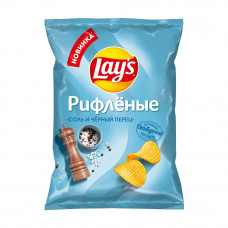Чипсы Lays Рифленые Соль и Черный Перец 70г Чипсы Lays Рифленые Соль и Черный Перец 70г