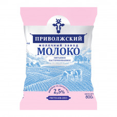 Молоко Приволжский Пастеризованное 2,5% 800г Молоко Приволжский Пастеризованное 2,5% 800г
