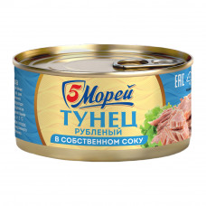 Тунец Рубленый 5 Морей в Собственном Соку 185г ж/б