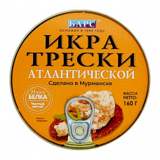 Икра Трески Барс 160г ж/б