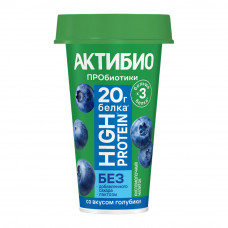 Напиток Кисломолочный Актибио Hi-pro Голубика 1,5% 190г