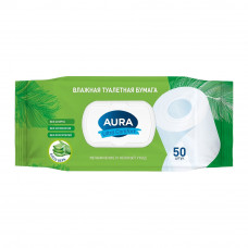 Влажная Туалетная Бумага Aura с Крышкой 50шт Влажная Туалетная Бумага Aura с Крышкой 50шт