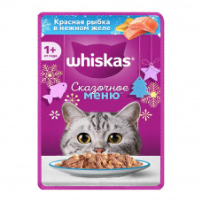 КОРМ ВЛАЖНЫЙ ДЛЯ КОШЕК WHISKAS КРАСНАЯ РЫБКА В ЖЕЛЕ 75г