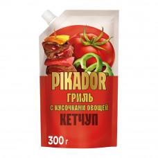 КЕТЧУП PIKADOR ГРИЛЬ С КУСОЧКАМИ ОВОЩЕЙ 300г ДОЙ-ПАК