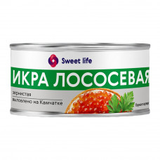ИКРА ЛОСОСЕВАЯ КЕТЫ ЗЕРНИСТАЯ 95г Ж/Б SWEET LIFE ИКРА ЛОСОСЕВАЯ КЕТЫ ЗЕРНИСТАЯ 95г Ж/Б SWEET LIFE
