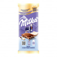 ШОКОЛАД MILKA МОЛОЧНЫЙ КОКОС И ХРУСТЯЩИЕ ШАРИКИ 80г