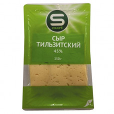Сыр Тильзитский 45 % нарезка  Smart 150 гр  Пир-пак