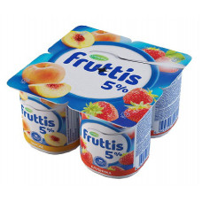 Продукт Йогуртный Fruttis Сливочное Лакомство с Клубникой И Персиком 115 гр 5% Кампина