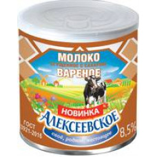 Молоко Сгущенное Алексеевское с Сахаром Вареное Гост 8,5% 360 гр ж/б Алексеевский Мк
