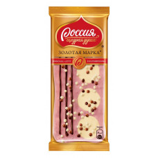 Шоколад Золотая марка белый с клубникой дуэт  10*85гр Nestle