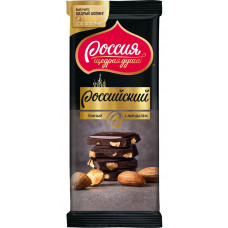 Шоколад Российский Темный с Миндалем 90-82 гр Nestle