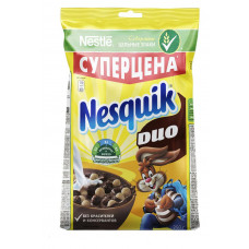 Завтрак готовый Nesquik duo шарики шоколадные с белым и темным шоколадом 250 гр пакет Nestle