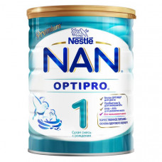 Cмесь Nan 1 optipro сухая быстрорастворимая адаптированная молочная с пробиотиками для детей с рождения железная банка 800 гр  Nestle