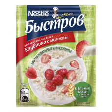 Каша Быстров Prebio овсяная  с молоком и клубникой 40 гр Nestle