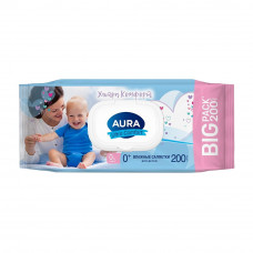 Влажные Салфетки Aura Ultra Comfort Детские с Крышкой 200шт