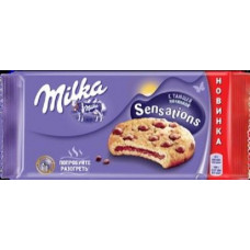 Печенье бисквитное Milka Sensations с начинкой и кусочками молочного шоколада 156 гр Мон`дэлис