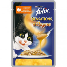 Корм Felix для кошек  сенсейшенс  индейка в соусе бекон 85 гр Purina