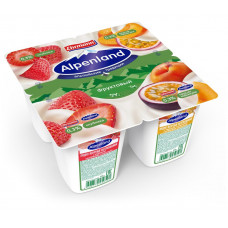 Йогурт Alpenland Клубника Персик Маракуйя 0,3% 95г
