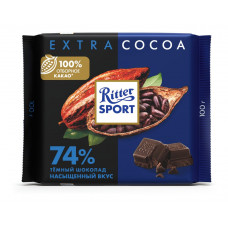 Шоколад Риттер Спорт Темный 74% Какао из Перу 100 гр