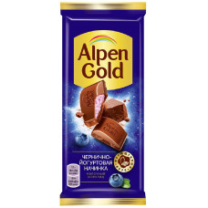 Шоколад Альпен Гольд с чернично-йогуртовой начинкой 85 гр Мон`дэлис