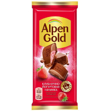 Шоколад Альпен Гольд с клубнично-йогуртовой начинкой 85 гр Мон`дэлис