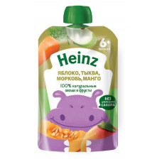 Пюре Heinz яблоко-морковь-тыква-манго 90 гр пауч ППК