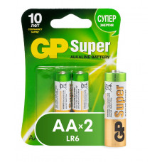 Батарейки алкалиновые GP Super Alkaline 15А АА 2 шт на блистере А-Зет