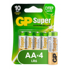 Батарейки Алкалиновые Gp Super Alkaline 15а Аа 4 шт на Блистере А-зет