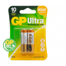 Батарейки алкалиновые GP Ultra Alkaline 15А АА 2 шт на блистере А-Зет
