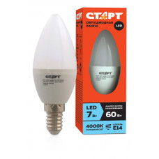 Лампа светодиодная Старт ECO LEDCandle свеча E14 7 Вт (аналог 60 Вт) холодный белый свет А-Зет