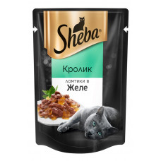Влажный корм для кoшек Sheba Лoмтики в желе крoлик, 85 г