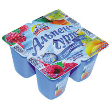 Йогуртный Продукт Сливочный Альпенгурт Малина Персик Маракуйя 100 гр 4,5 %