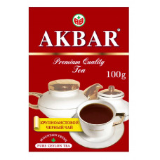 Чай Акбар Цейлонский черный крупнолистовой красная пачка 100гр