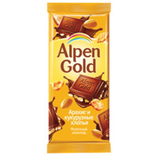 Шоколад Альпен Гольд Арахис с кукурузой 85 гр Мон`дэлис