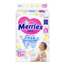Подгузники Merries на липучках для детей размер 6-11 кг 64 шт Градиент
