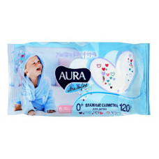 Салфетки Aura Влажные для Детей Ultra Comfort Алоэ И Витамин Е 120 шт