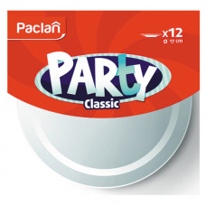 Тарелка Paclan Party Classic пластиковая из PS белая 170 мм  12 шт СеДо Хаусхолд