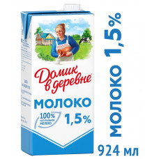 Молоко ультрапастеризованное Домик в деревне 950мл 1,5% TBA ВБД